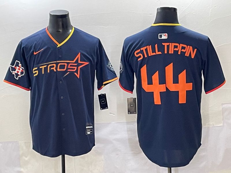 Men 2025 Houston Astros #44 Still Tippin Blue Three generations Joint Name Nike MLB Jersey style 9->houston astros->MLB Jersey